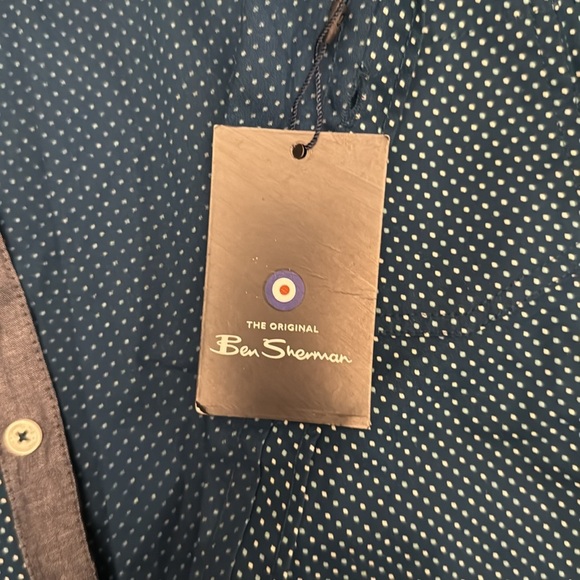 NWT Ben Sherman turquoise dotted casual boys shirt size XL - Picture 3 of 4